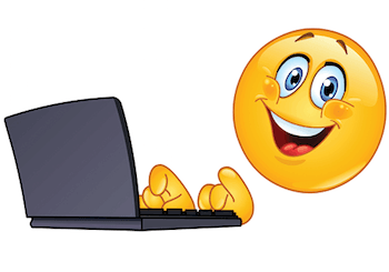 Typing on Laptop Smiley | Jio Stickers